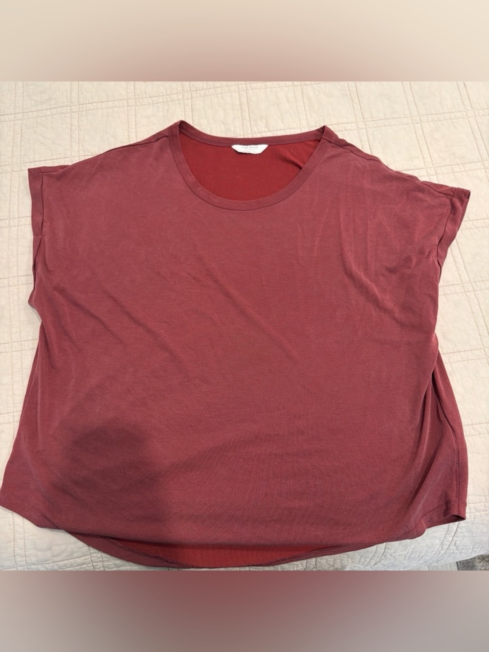 Lucky Brand Short Sleeve Crew Neck Tee in Burgundy Red